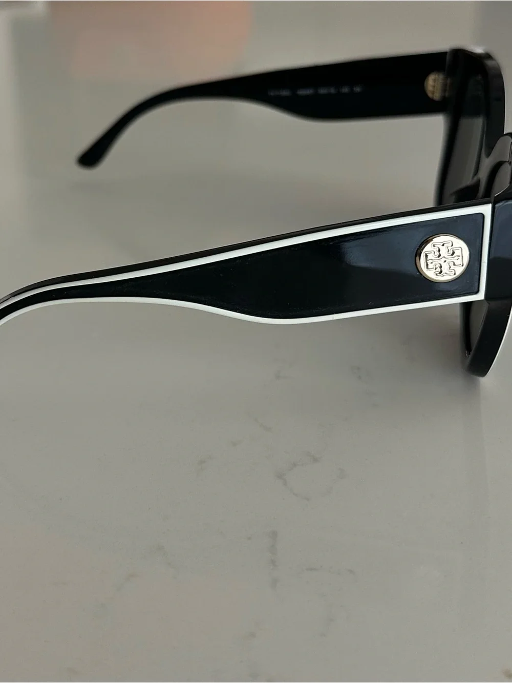 Tory Burch Black with White Trim Cat-Eye Sunglasses